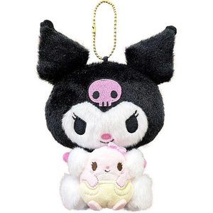 NWT Sanrio Kuromi Key Chain Pair Plush Lucky Mascot Holder Bag Charm Decoration.